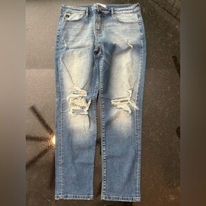 KanCan Jeans Womens 15/31 Blue Denim Medium Wash Mid Rise Straight KC8364M 37977